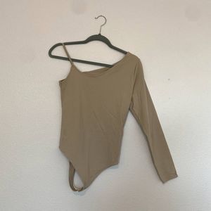 Abercrombie & Fitch Smooth Tan One Long Sleeve Bodysuit (M)